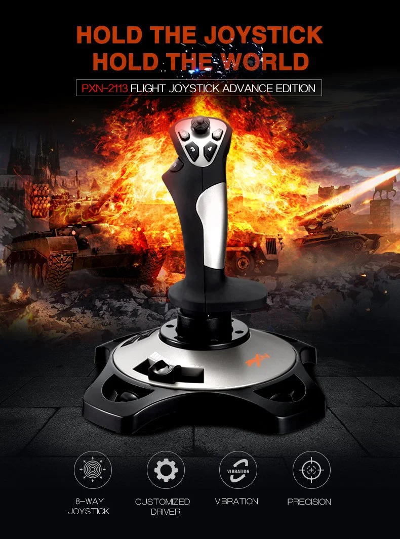 PXN-2113 Pro Joystick Flight Simulator Gamepad Controller PC Flight Simulation Cockpit Stick for PC/Desktop Game Accessories