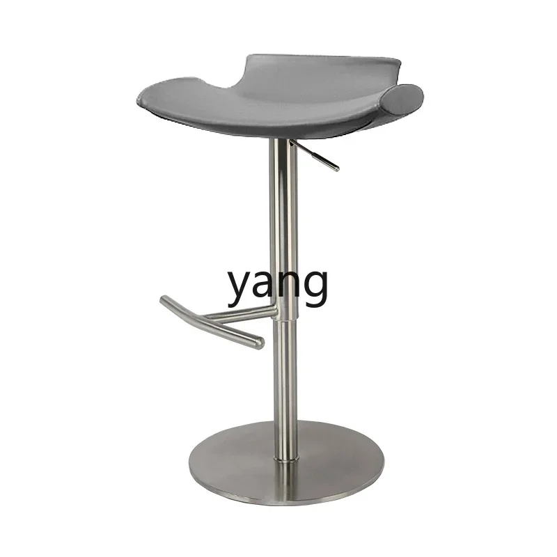 LTT Leather Bar Chair Home High Chair Simple Bar Stool Minimalist Bar Kitchen Island Lifting Rotating