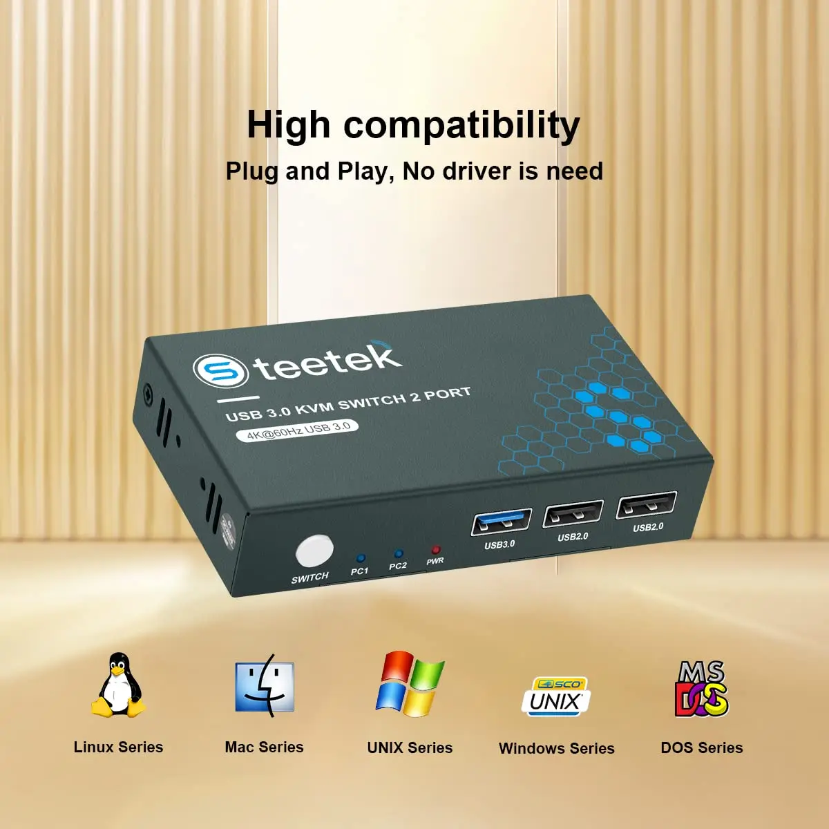 2 portas hdmi usb 3.0 kvm switch 2 em 1 fora ultra hd 4k @ 60hz kvm switch 2 computadores compartilhar 1 monitor 1 conjunto teclado para jogos