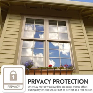 فينيل لاصق عاكس للأشعة فوق البنفسجية لنافذة السيارة ، فيلم الخصوصية ، قفل ثابت ، اتجاه واحد أثناء النهار أفضل 8 مبيعات فيلم دش زجاجي - رقم 4