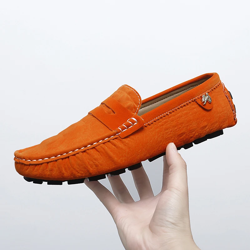 2025 New Model Handmade Loafers for Men, Light Luxury Crocodile Pattern Trendy Versatile Slip-On Lazy Shoes, Unisex Driving Fashion Shoes