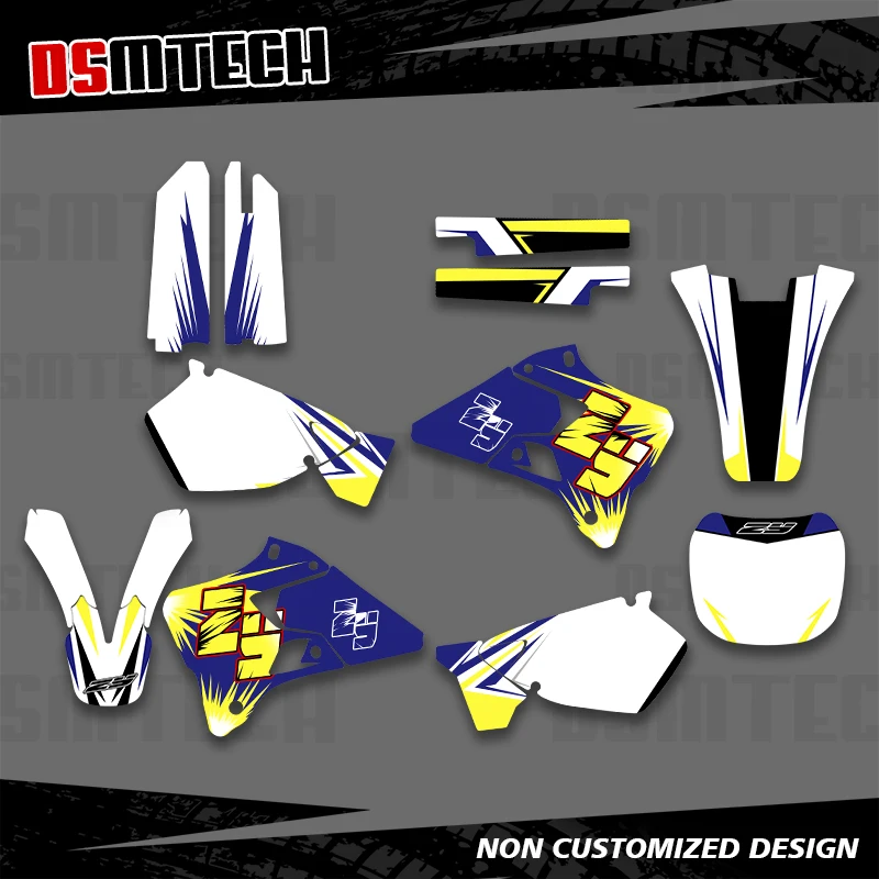 

DSMTECH Motorcycle Graphics Decals Stickers Kits for Yamaha YZ125 YZ250 YZ 125 250 1996-2000 2001 Motorbike Boby Decorative