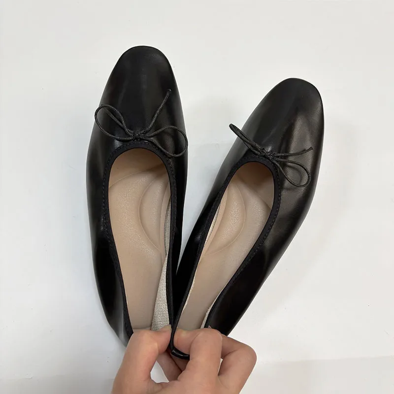 Plus Size 43 Modische Weiche Slip-On Schuhe für Damen, Lässige Ballerinas mit Schleifenknoten, Damen Tanzschuhe, Neu – Detail 18
