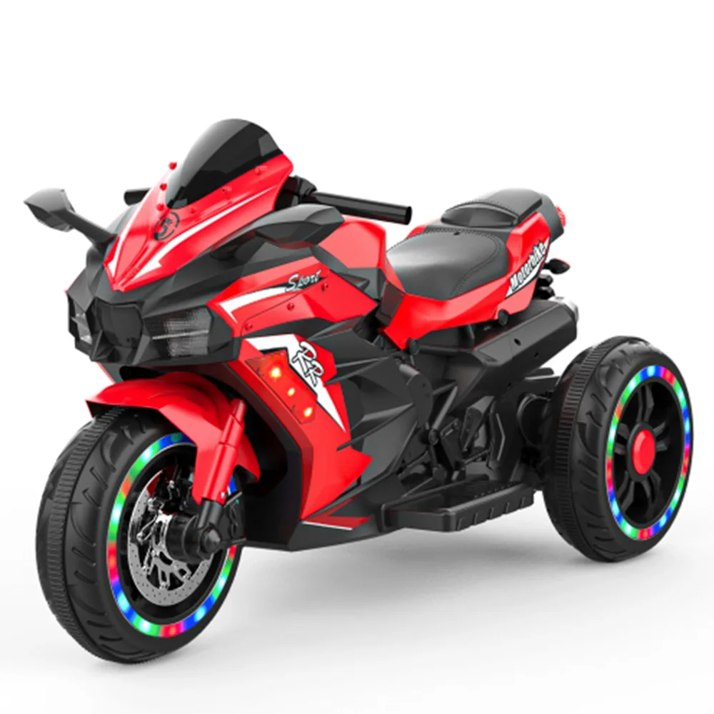 

Electric Motorcycle for Kids 3 Wheel 12V Battery Powered Motorbike with Headlights Music Forward & Reverse for Ages 3-6 Years
