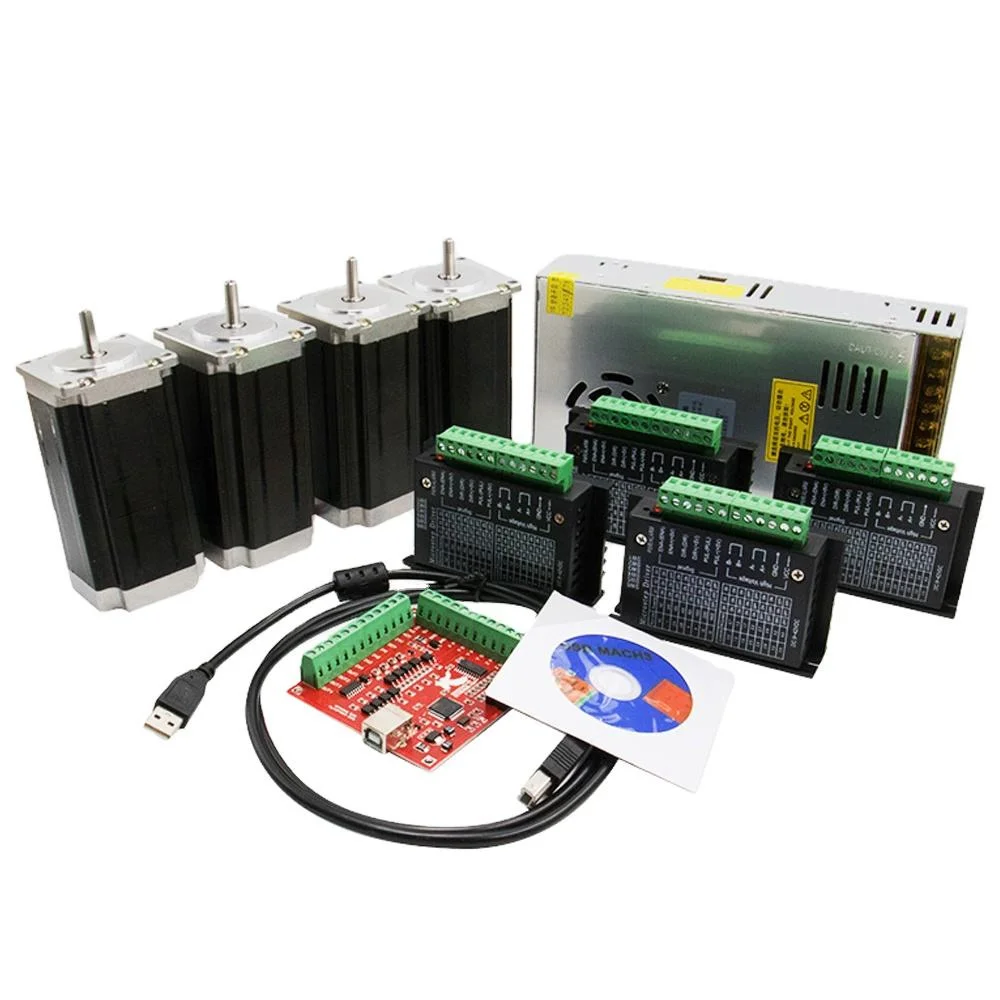 Nema 23 Stepper Motor Kit, Driver, Fonte de Alimentação, Mach3 Control Board, Nema23