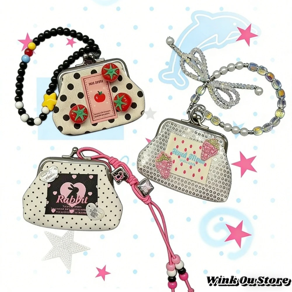 Original Island Oceanism Y2K Storage Bag Girl Spicy Girl Ancient Early Zero Wallet Card Bag Keychain Multi Functional Decoration