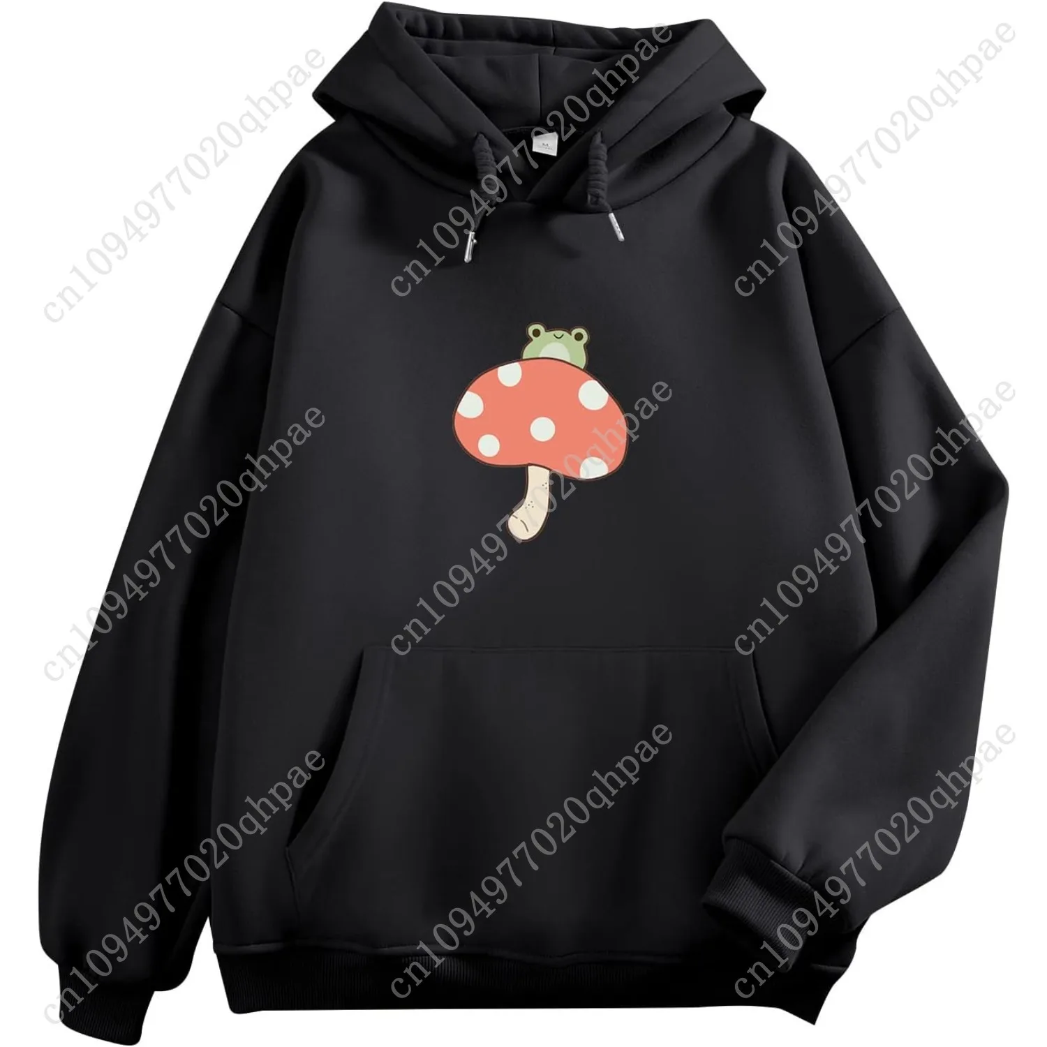 KEEVICI المرأة لطيف الضفدع البلوز Kawaii الفطر هوديي للفتيات في سن المراهقة الجمالية Cottagecore الملابس Feminino هوديس