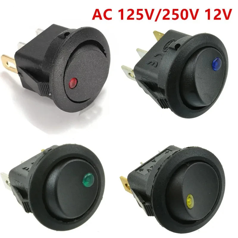 Set of 4 12V16A round cat eye switch boat switch KCD1 power switch 3 feet 2 gears 20mm