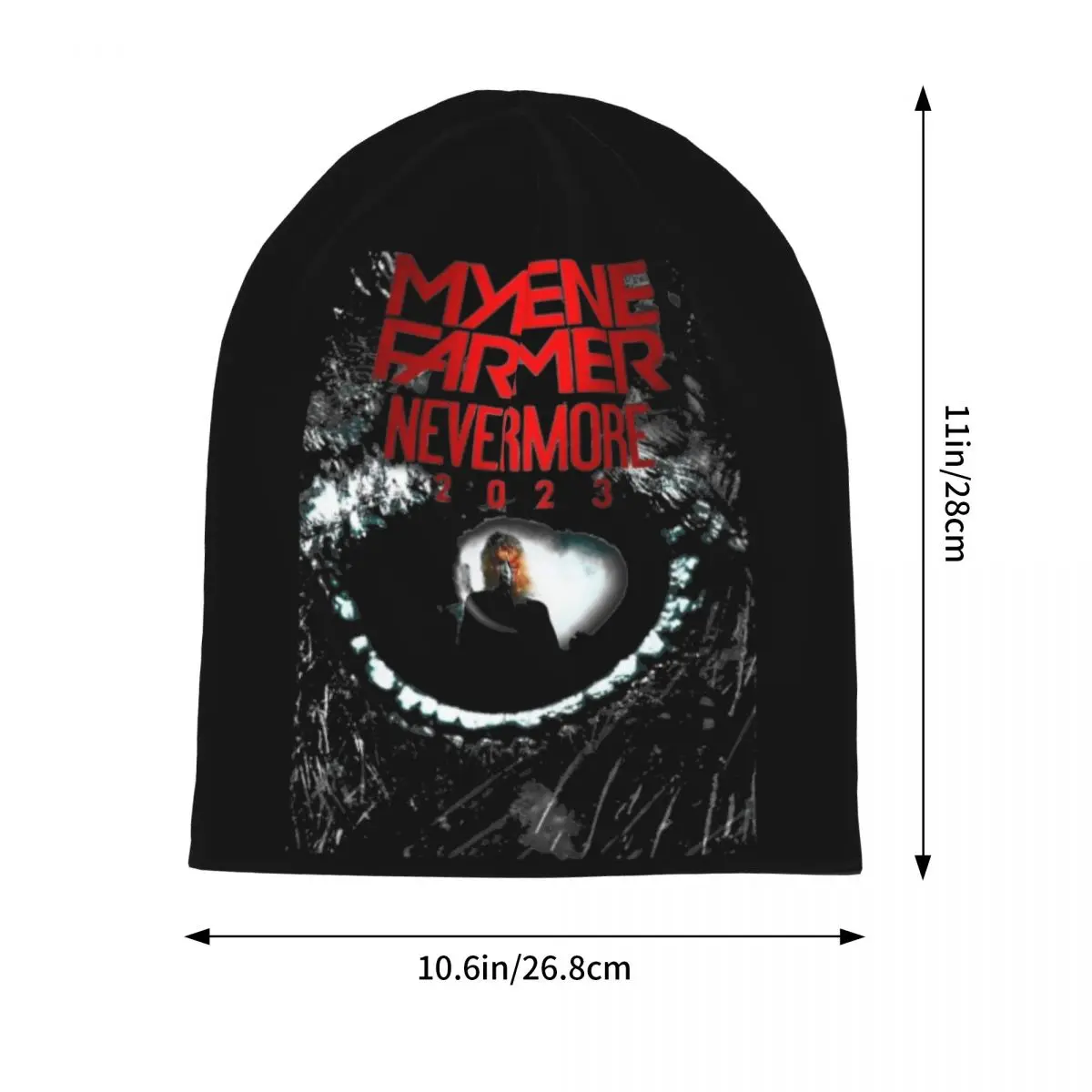 Women Men Mylene Farmer 2023 Nevermore Slouchy Beanie Accessories Famous Singer Bonnet Knitted Hat Winter Caps Gift for Birthday