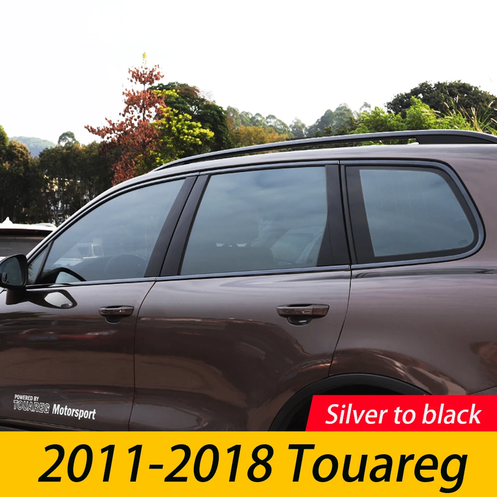 2011-2018 V W Touareg refitted window trim, front bar of middle net, black bright bar, second generation Touareg exterior