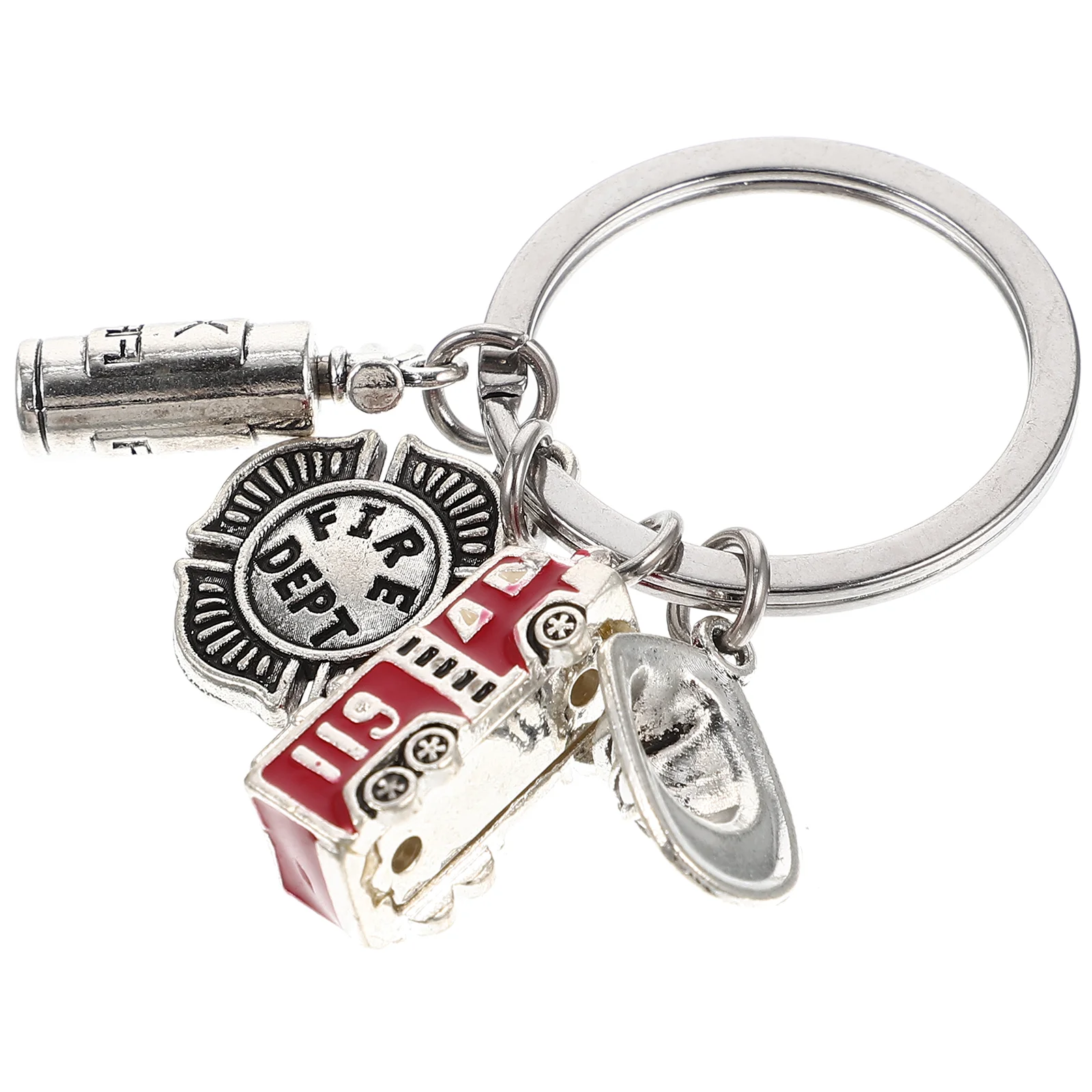 Fire Truck Keychain Gifts Alloy Pendant Car Delicate Firefighter Keychains Decorative Bag Zinc Hanging Ornament Metal Man Purse