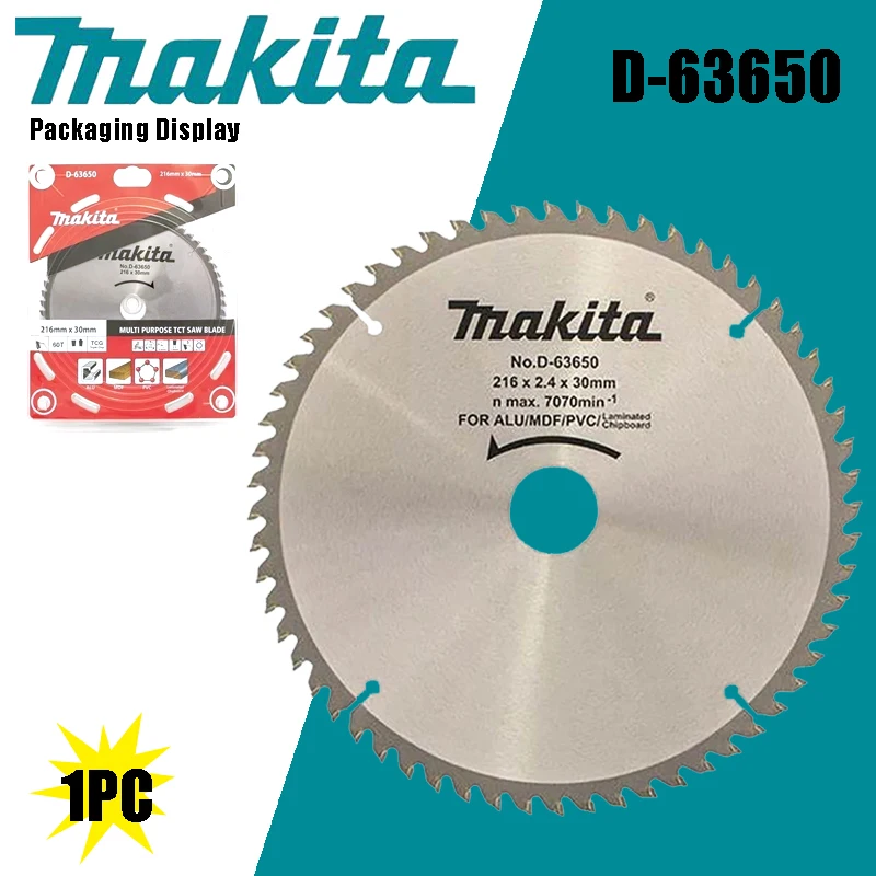 

Makita D-63650 Circular Saw Blade TCT Sharp Hardness Cutting Alloy Disc Carpentry Saw Blade Power Tool Accessories