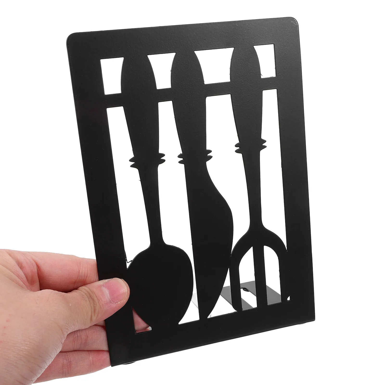 

1Pair Delicate Metal Bookends Simple Style Home Office Library Organizer Cutlery Shaped Book Stopper Desktop Accessory