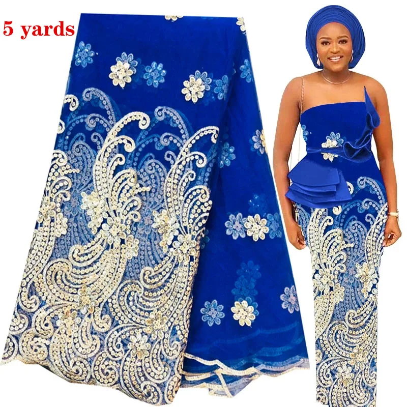 African Lace Fabric 2024 High Quality Nigerian Lace Fabrics Tissu Africain Guipure Embroidery French Tulle Lace Fabric JL1069