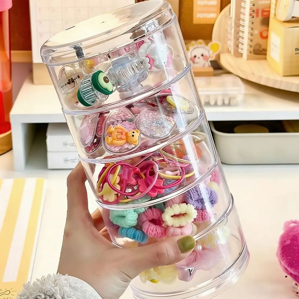 Haarschmuck-Organizer-Box, staubdicht, multifunktional, drehbare Aufbewahrungsbox, Aufbewahrungskoffer für Kopfbedeckungen – Detail 4