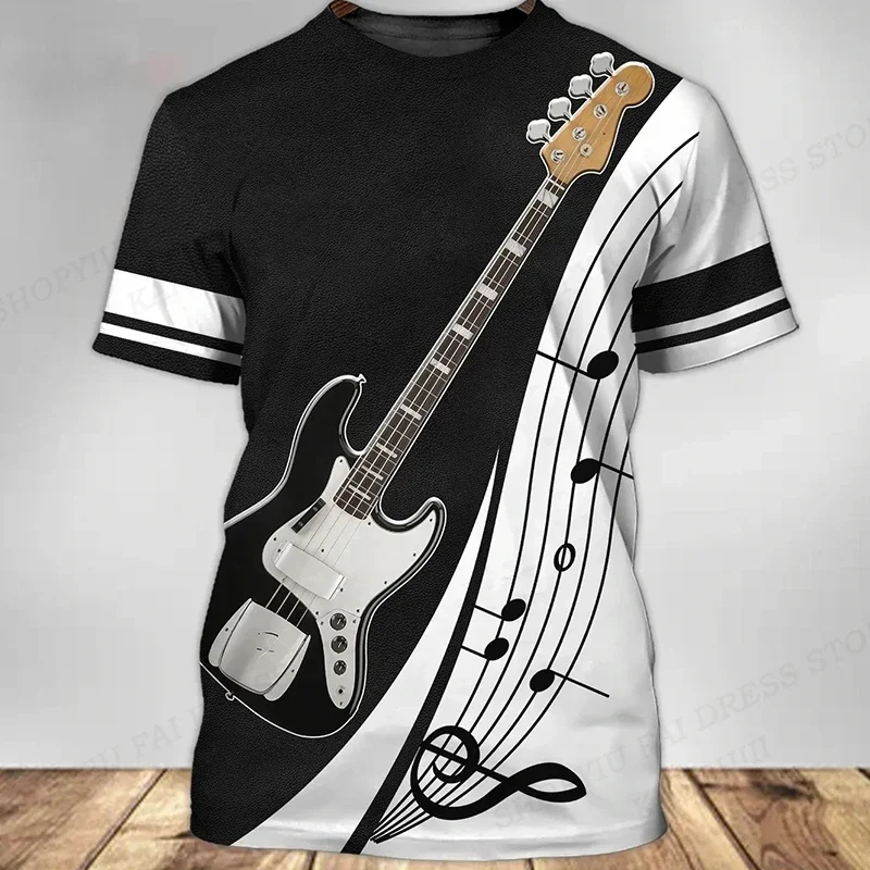 

Music T Shirts Guitar Graphic 3d Printed Tshirt Men Fashion Summer T-shirt Tops Men Clothing Rock T-shirts Oversize T Shirt