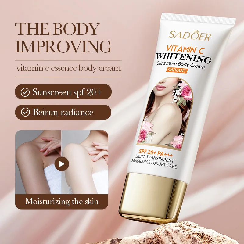 Vitamin C Whitening Sunscreen Body Creams Moisturizing Neck Arm Body Care PA+++ Nourishing Solar Blocker Skin Care