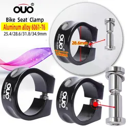 OUO Mtb Road Bike Seat Post Clamp Dual Lock Bicycle Seatpost Clamp 28.6/31.8/34.9mm Aluminum Seat Tube Clip Mtb Components