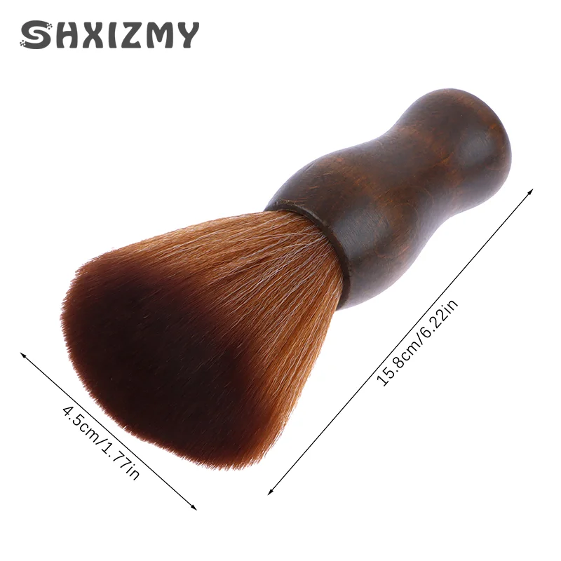 Barber Neck Duster Brush Wood Handle With Hook Hairdressing Cleaning Brush Natural Fiber Salon Hair Sweep Brushes