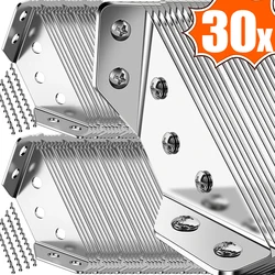 30-1set staffe angolari in acciaio inossidabile connettore per mensola angolare per mobili supporto per armadietto supporto per angoli del telaio di fissaggio con viti