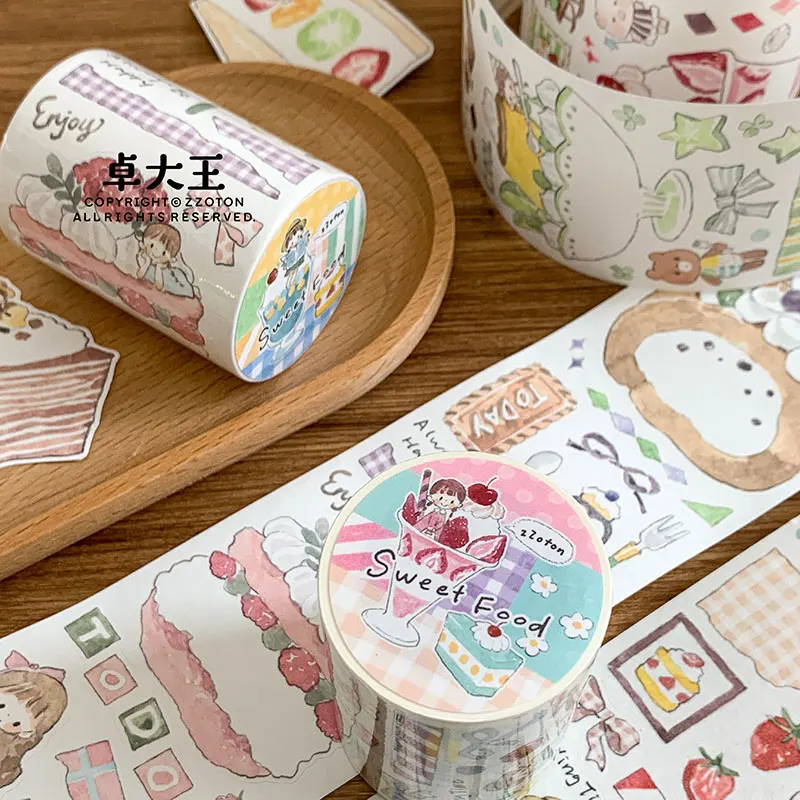 

ZZOTON Dessert Tape Washi Writing Paper Cake Journal Decoration Diary Collage