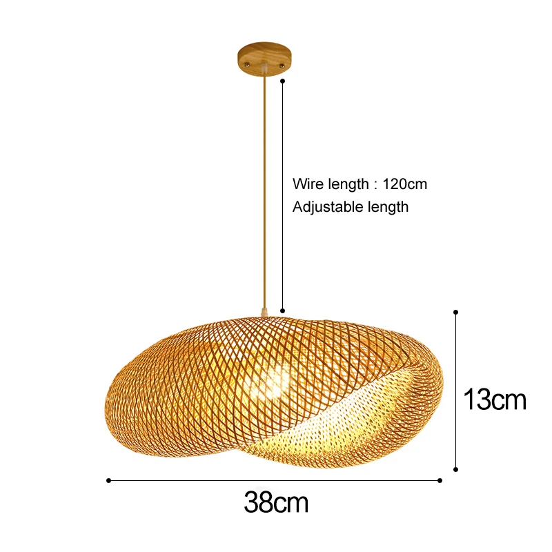 Japanese Bamboo Pendant Light Lamparas Lamp Hanging Lampshade Pendant Art Decor Chinese Lantern Rattan Chandelier Large Fixture