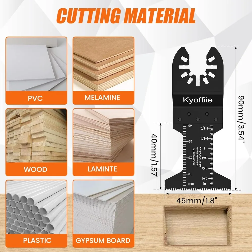 100 قطعة شفرات منشار متأرجحة، 1-3/4 بوصة مجموعة شفرات متعددة الأدوات سريعة الإصدار شفرات أدوات تتأرجح عالمية شفرات بلاستيكية خشبية