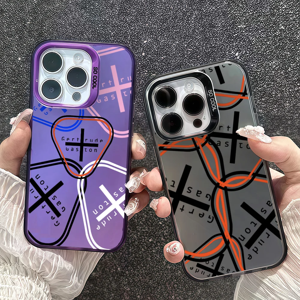

Brand G-Gertrude-S Phone Case For IPhone 12 11 13 14 15 16 17Max Pro Plus Mini Protective IMD Color Cover
