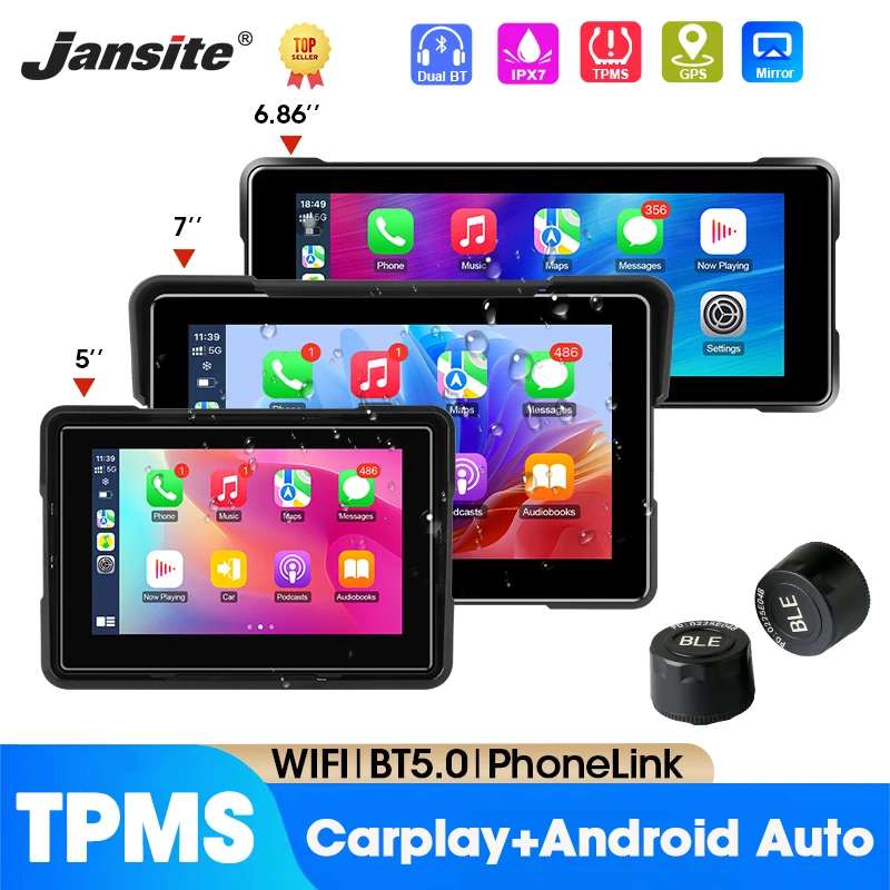 

Motorcycle Display Screen Carplay Moto Navigation Portable Digital Dashboard Motobike Android Auto Waterproof BT Monitor