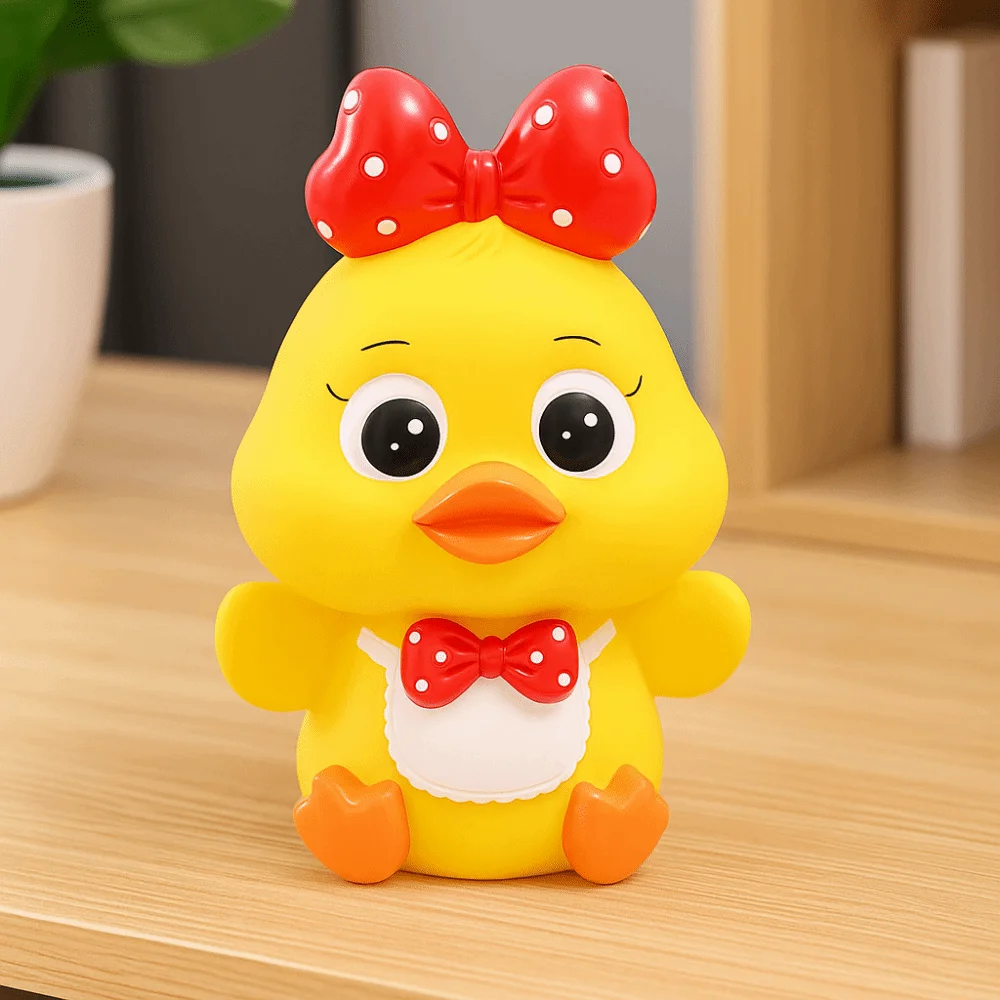 Tirelire Anti-chute en forme de petit canard jaune, réservoir d'épargne décoratif, tirelire en forme de canard de dessin animé, grande capacité à collectionner