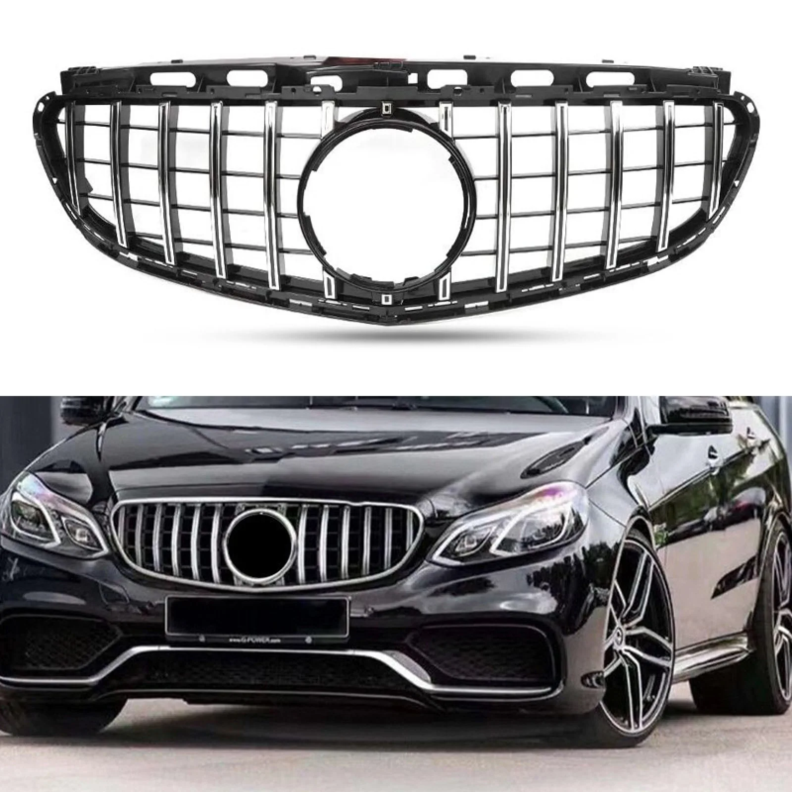 

Front Grille for MERCEDES E CLASS W212 FRONT GRILLE GT STYLE GLOSS BLACK 2014 2015
