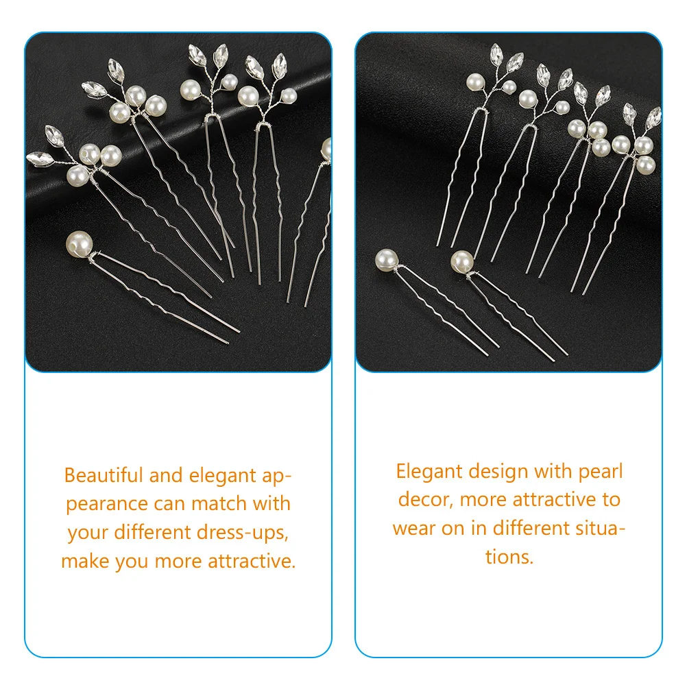 6 قطعة خوذة الزفاف الزفاف اللؤلؤ دبوس الشعر أنيقة U على شكل دبابيس الشعر للعروس حلية شعر دبابيس الشعر اللؤلؤ #1