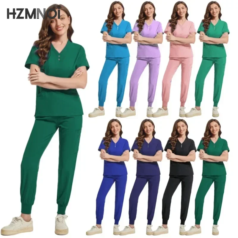 Conjunto de Uniforme de Enfermeira, Uniforme Hospitalar, Top Médico, Calças, Alta Moda, Enfermagem Scrubs, Vestidos Cirúrgicos, Venda Quente