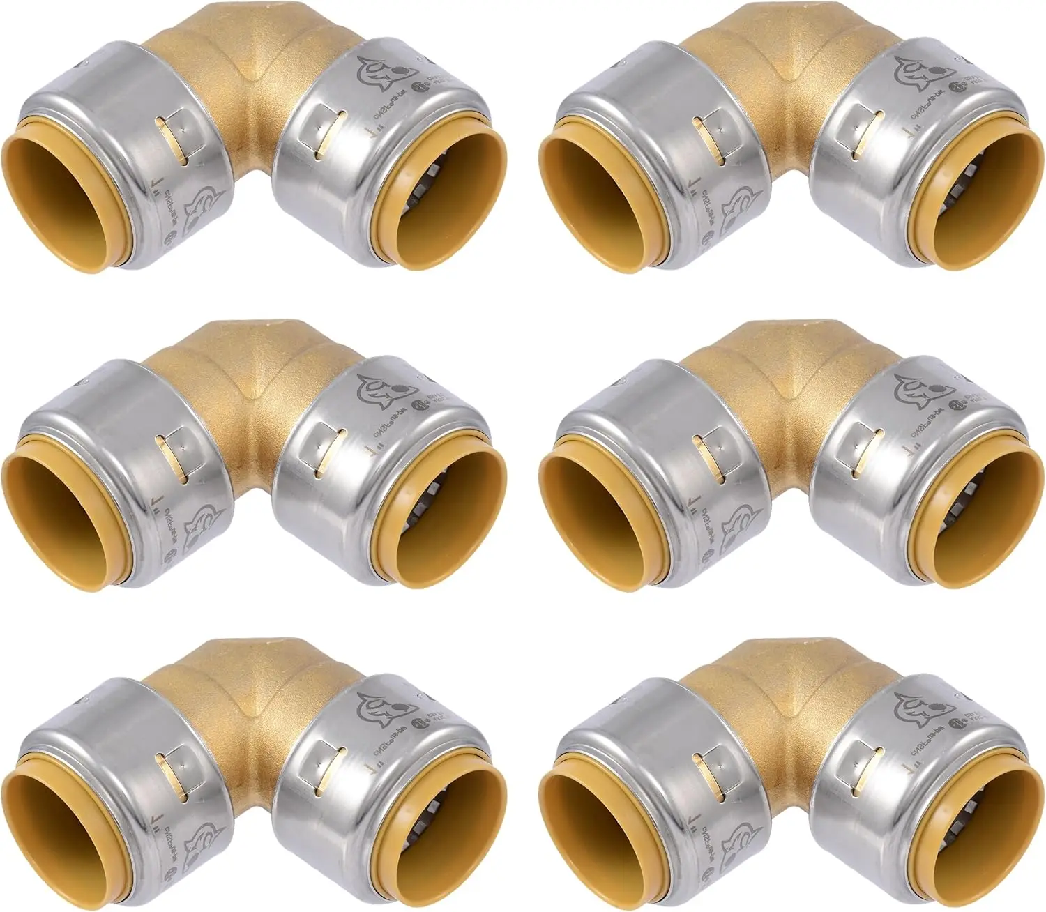 6-Pack Brass Push-T…
