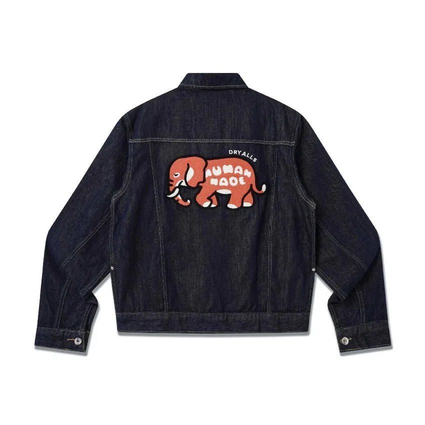 HUMAN MADE Bangkok Exclusive Elephant Denim Work Jacket Unisex Vintage Streetwear Trendy Coat