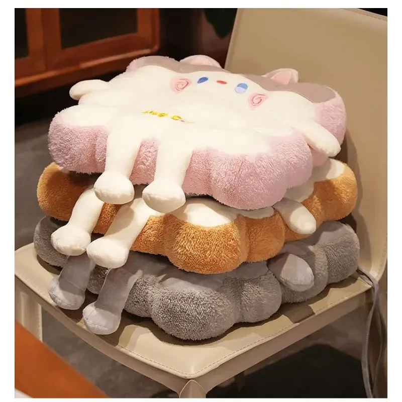 New Cartoon Cute Kitten Seat Cushion Soft Thick Plush Back Cushion Office Chair Cushion Bay Window Tatami Bedroom Floor Cushion