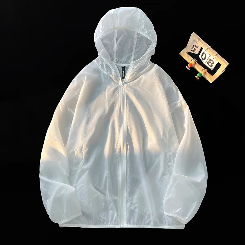 Summer Sunscreen Clothing Men Women Universal Lightweight Outdoor Sun Protection Jacket Basic Hooded Loose Fishing Clothing