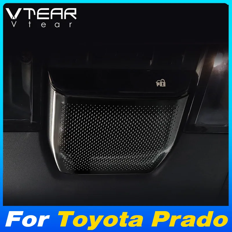 

Vtear Car Stainless Steel Front Reading Light Decoration Roof Speaker Cover Accessory Interior Trim Parts For Toyota Prado LC250