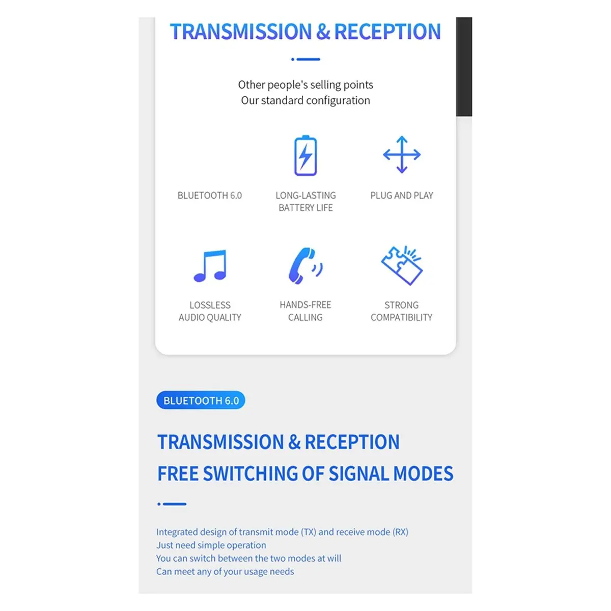 

Беспроводной аудиоадаптер A23G 2-в-1: приемник-передатчик BT 6.0 с разъемом 3,5 мм AUX, без потерь звука, с микрофоном для автомобиля, колонок, ТВ, ПК, самолета