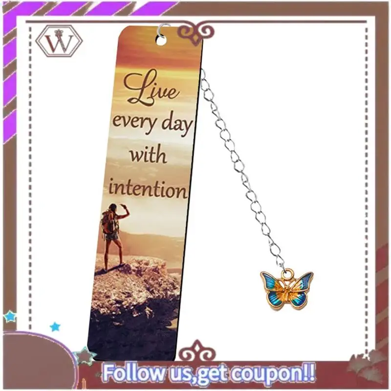 

ABBG-12PCS Inspirational Bookmarks Stainless Steel Bookmark For Booklovers Motivational Bookmark She Is Clothed With Strength