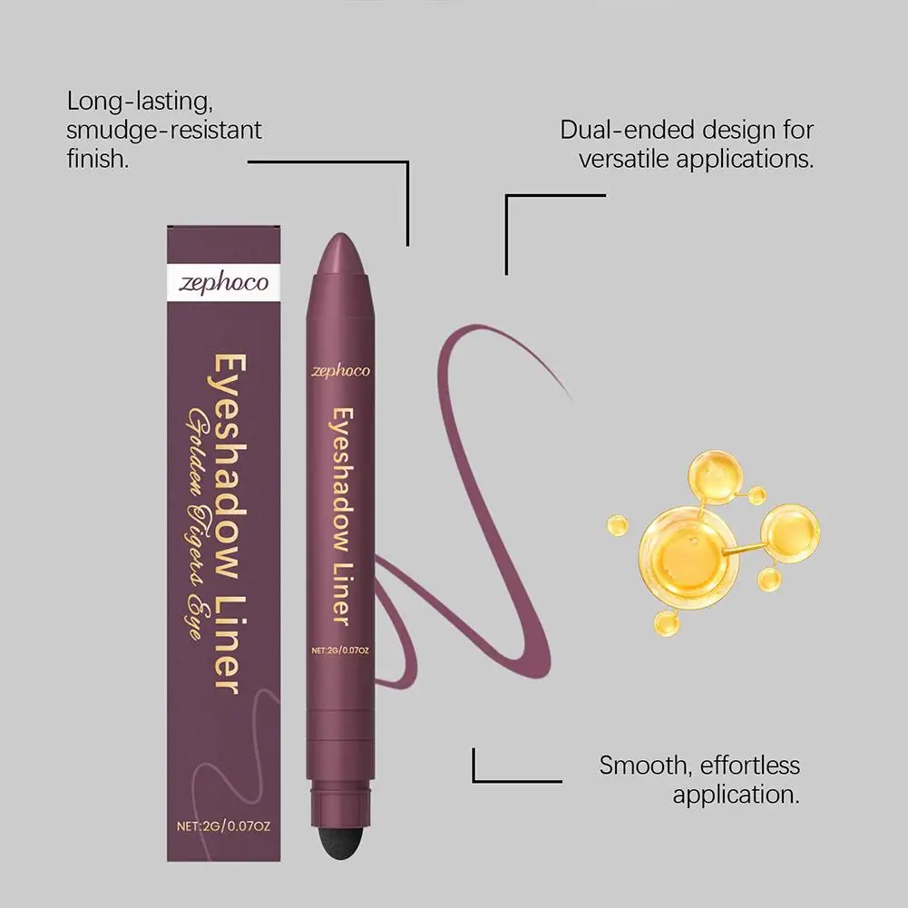 2 w 1 Trwały Matowy Gładki Błyszczący Makijaż Oczu Kredka do Oczu Brokatowe Cienie do Powiek Kosmetyki Wodoodporny Eyeliner