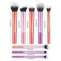 Kit de pinceaux de maquillage doux, cheveux synthétiques, facile à nettoyer, pour Blush, correcteur, ombre à paupières, outils de maquillage cosmétiques, 7 pièces/ensemble 6
