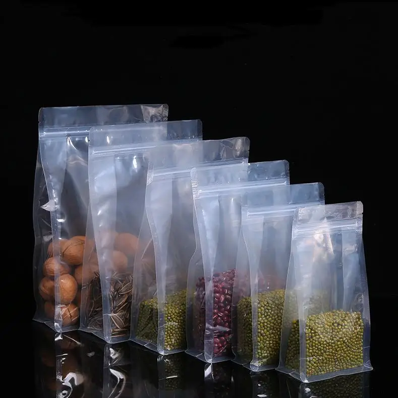 

1000Pcs Transparent Stand Up Plastic Ziplock Bag Clear Window Coffee Snack Cookie Rice Packaging Gift Bags ni136