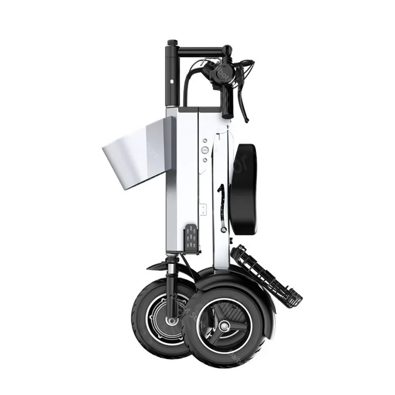 450W 36V Aluminum Alloy 3-Wheeled Electric Scooter For Adults 10 Inch Portable Folding Electric Tricycle With Trailer/Baskets