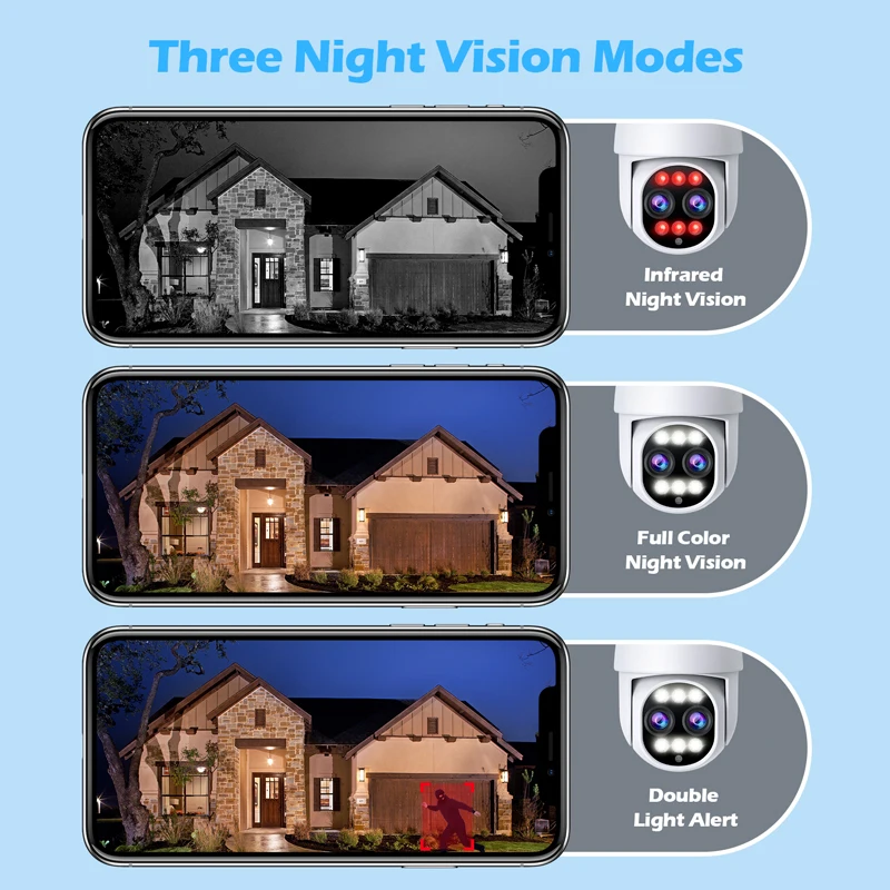 Camcamp 8MP 4K Smart Wifi Camera PTZ Outdoor 8x Digital Zoom Onvif Cctv Video Surveillance IP Camera Security Protection Iptv