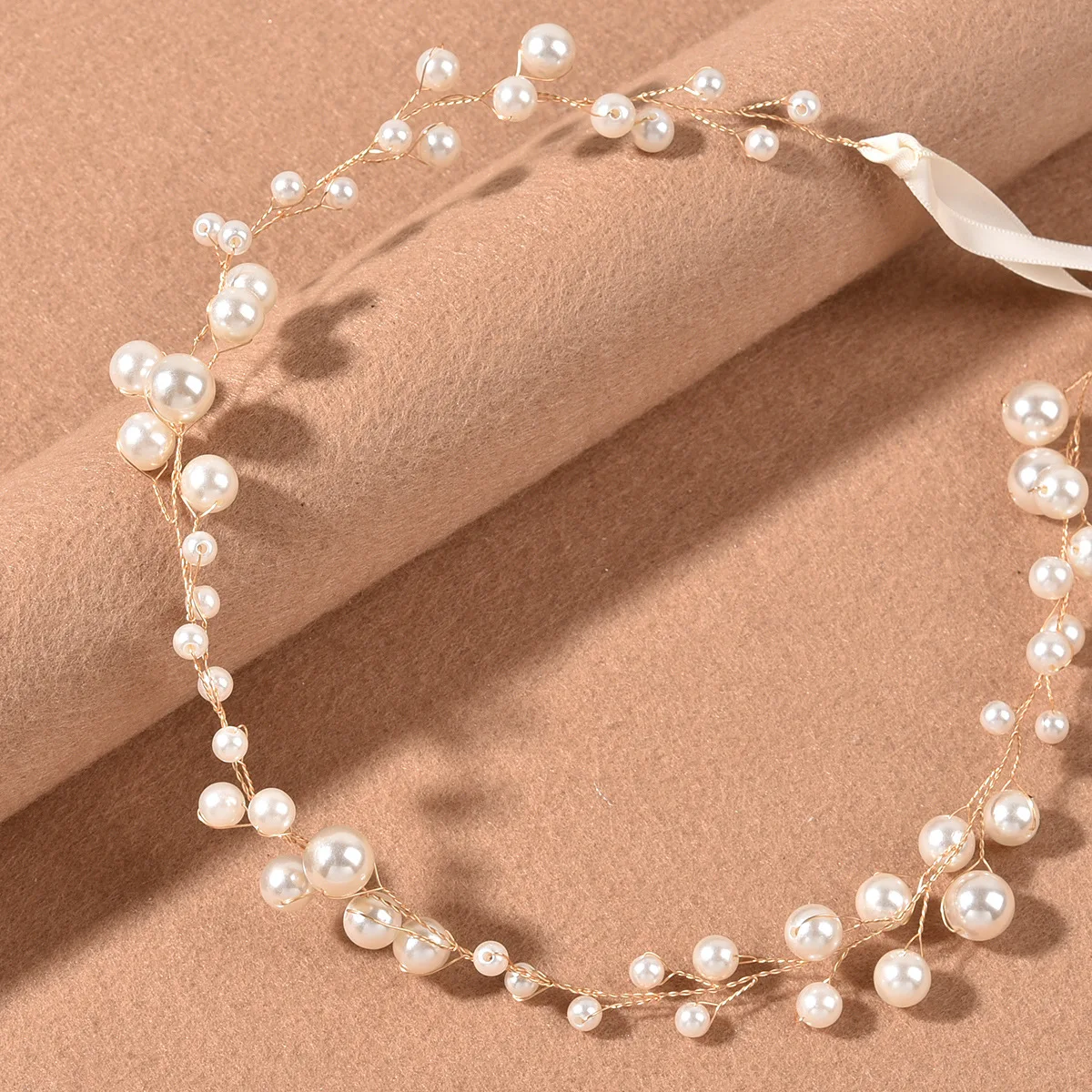 Handgefertigte Perlen-Blumen-Stirnbänder für Frauen, Braut-Diademe, Haarbänder, Braut-Deko, Hochzeits-Haaraccessoires, Königin-Stirnband, Geschenk – Detail 6