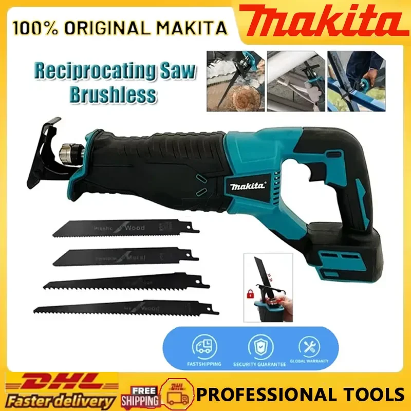 Bürstenlose Makita-Säbelsäge, Säbelsäge, tragbare Akku-Elektrowerkzeuge mit 4 Sägeblättern für 20 V18 V-Akku