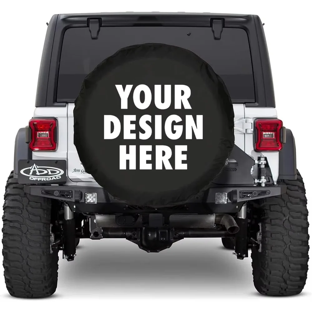 Custom Spare Tire Cover Customized Personalise Text Image Tire Cover Protectors Weatherproof Dust-Proof for 14 15 16 17 Inch