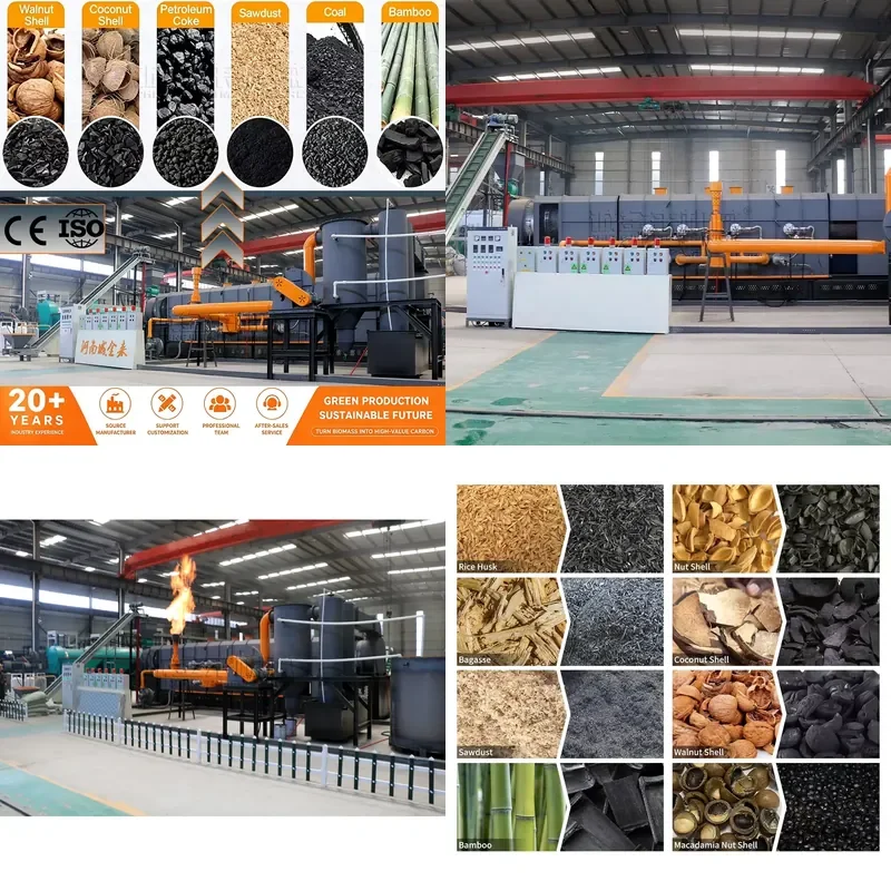 High Efficiency Coconut Shell Briquette Smokeless Carbonization Furnace Biochar Pyrolysis Equipment Rice Husk Carbonization