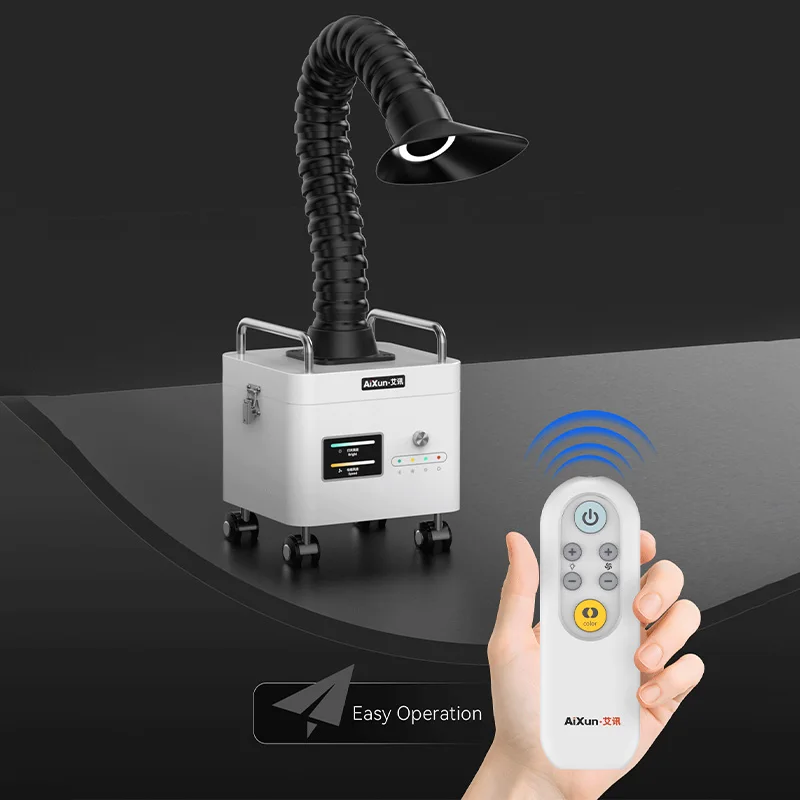 AIXUN ES03 مستخرج الدخان 200 م 3 / ساعة |   فلتر HEPA ثلاثي الطبقات 99.97% |   تحكم بلوتوث/RS485 للحام/الليزر/DTF